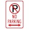 Signmission No Parking Within Pin No Parking Symbol & Double Ar Aluminum, 12" x 18", A-1218-24994 A-1218-24994 - alternate 1